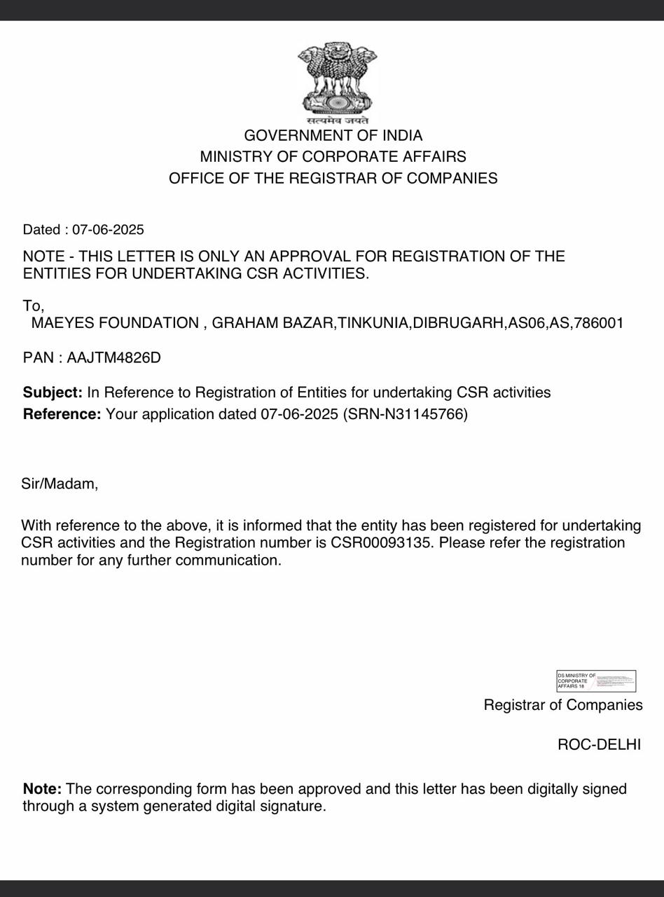 CSR-1 Registration Certificate